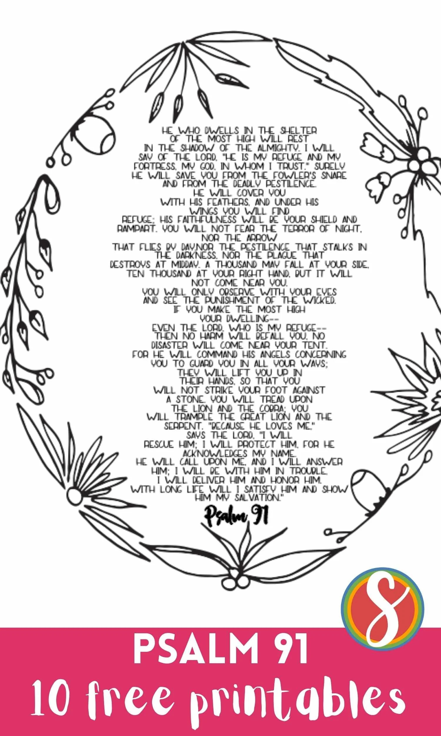 10 Free Psalm 91 Coloring Pages — Stevie Doodles with regard to Psalm 91 Printable Free