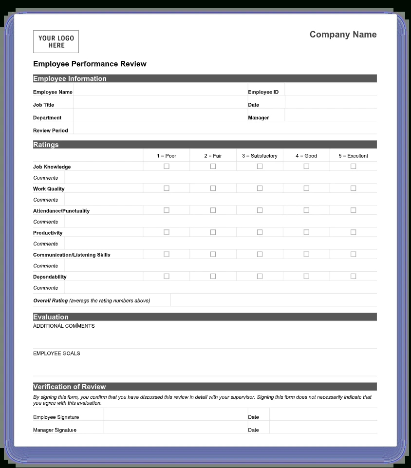 10 Microsoft Word Performance Review Templates [Free] with Printable Employee Performance Review Template