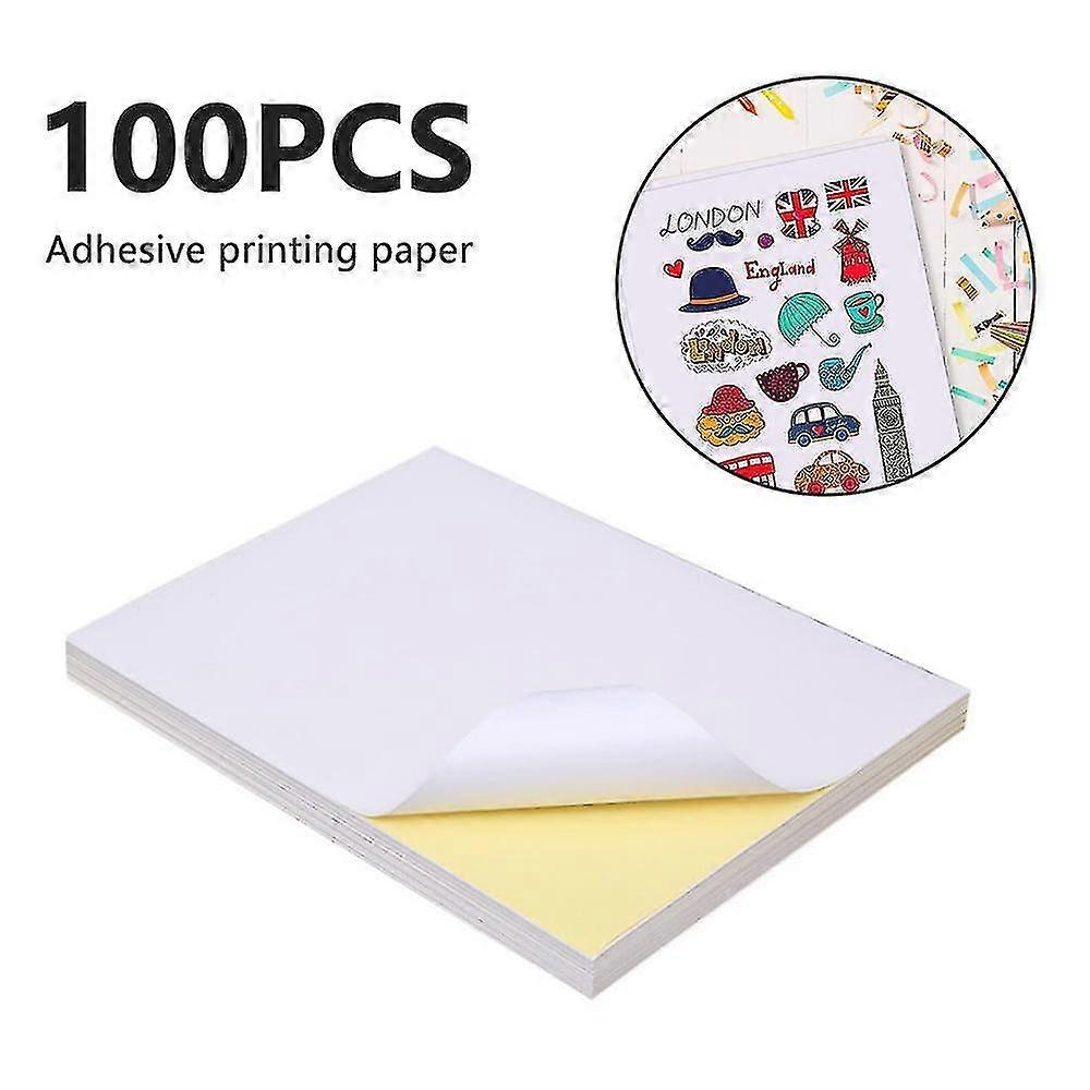 100Pcs Waterproof Vinyl Sticker Paper, Glossy Vinyl Sticker Paper, Printable Vinyl Sticker Paper For Inkjet Printer, Matte White intended for Inkjet Printable Vinyl Sticker Paper