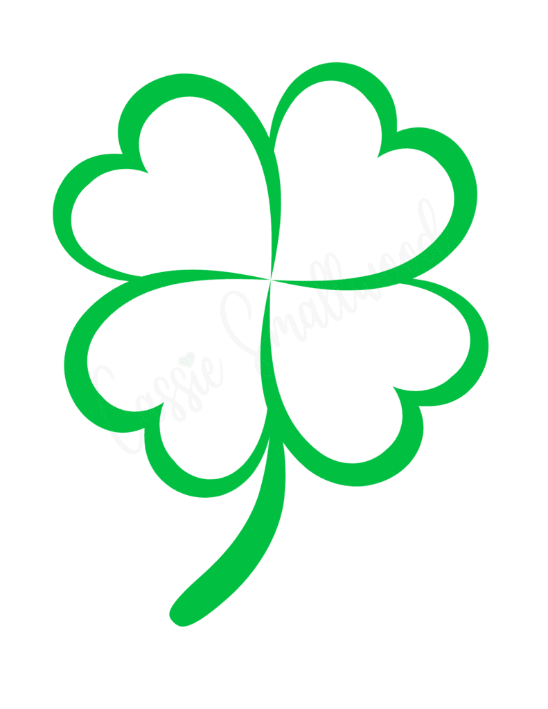 12 Cute Four Leaf Clover Printable Templates (Free!) - Cassie inside 4 Leaf Clover Outline Printable