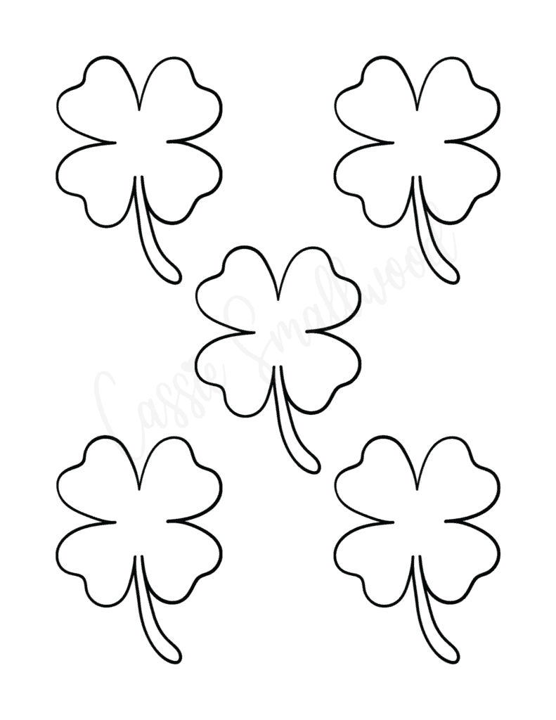12 Cute Four Leaf Clover Printable Templates (Free!) - Cassie within 4 Leaf Clover Outline Printable
