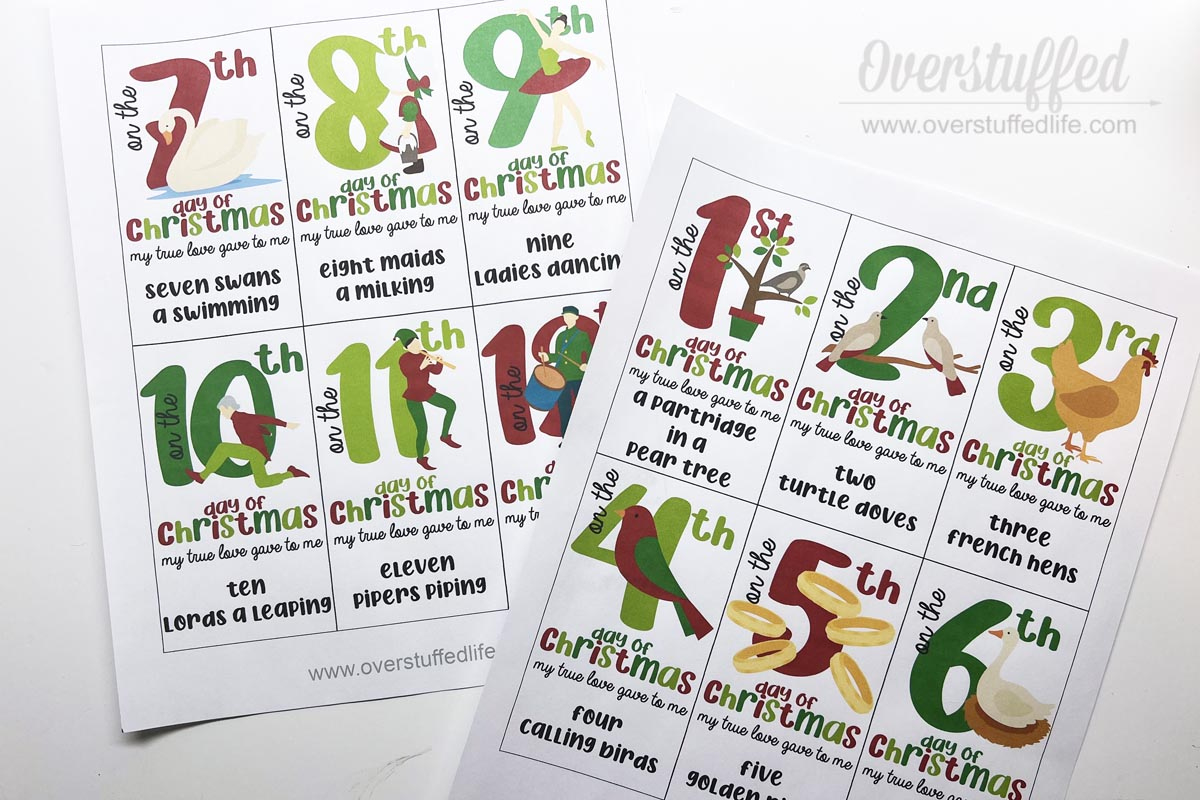 12 Days Of Christmas Gift Ideas + Free Printable Tags in 12 Days Of Christmas Free Printable Tags