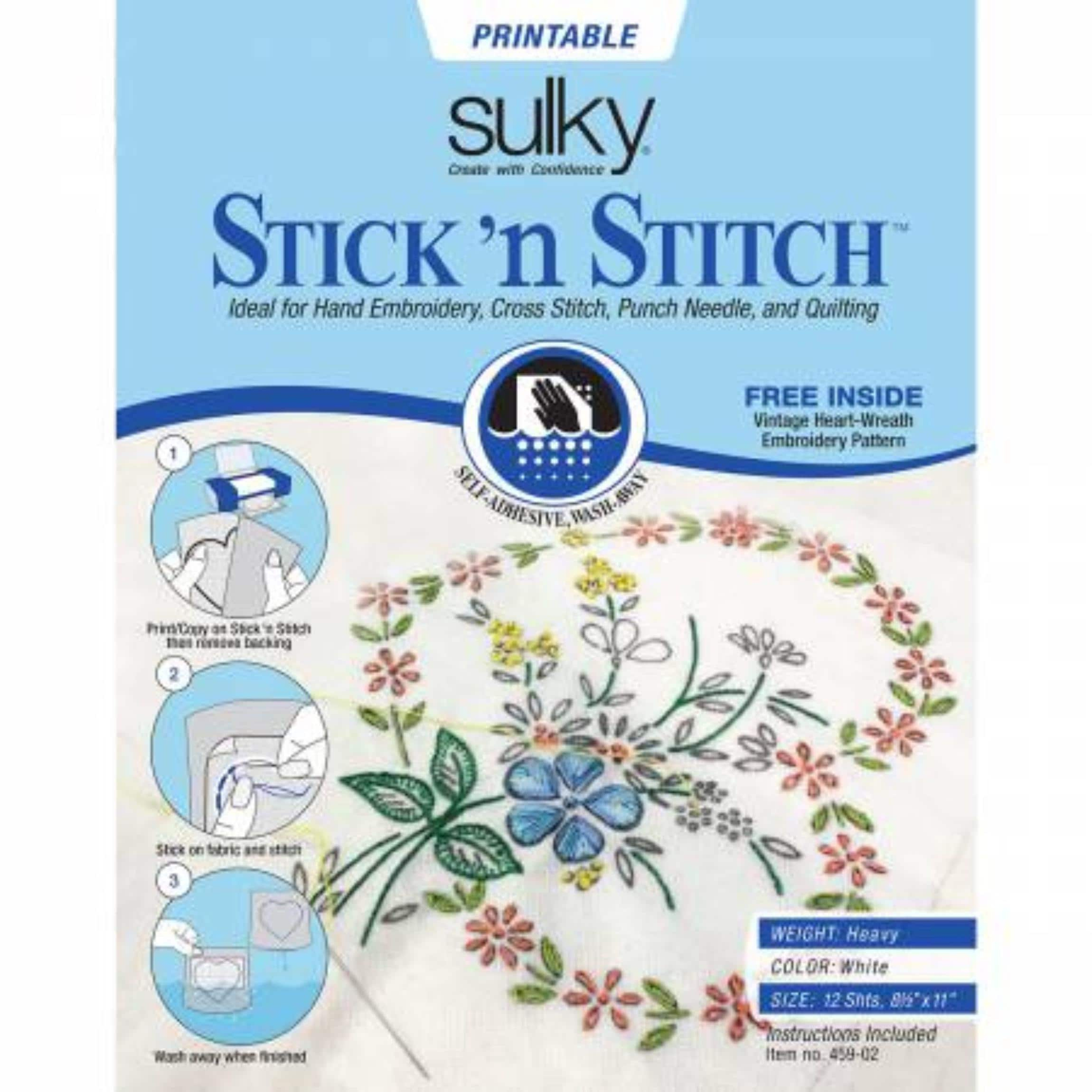 12 Sheets, Stick N Stitch, Printable Stabilizer, Sulky Fabri Solvy regarding Sulky Printable Stick And Stitch
