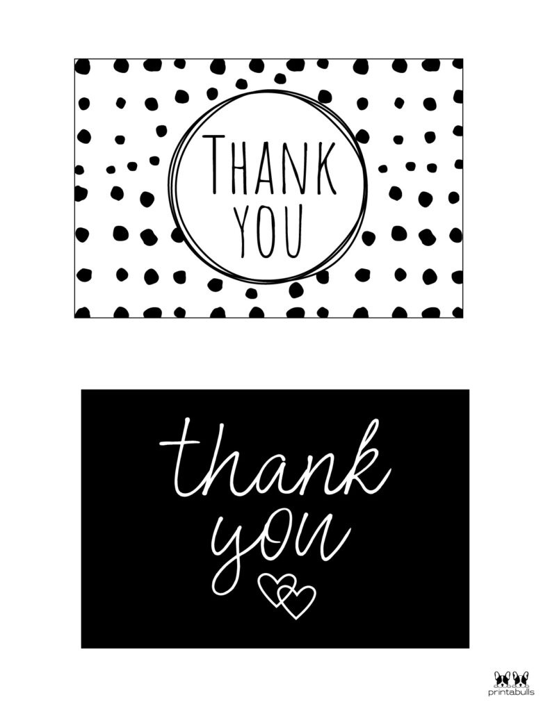 150+ Printable Thank You Cards - Free | Printabulls pertaining to Printable Thank You Card Black And White