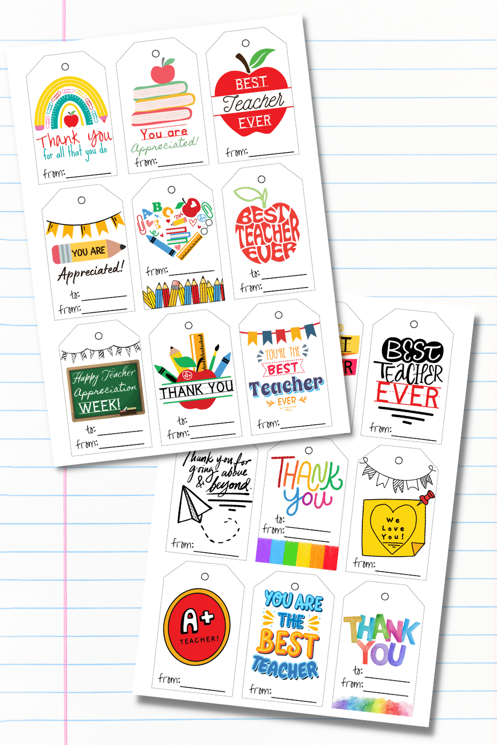 20 Free Printable Teacher Appreciation Tags - Prudent Penny Pincher for Teacher Appreciation Tags Free Printable