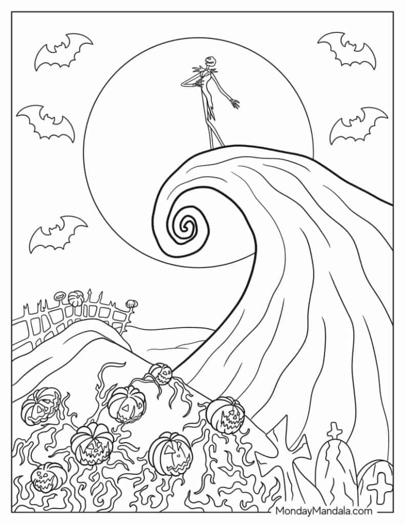 22 Nightmare Before Christmas Coloring Pages (Free Pdfs) inside Free Printable Drawings A Nightmare Before Christmas Free Printable