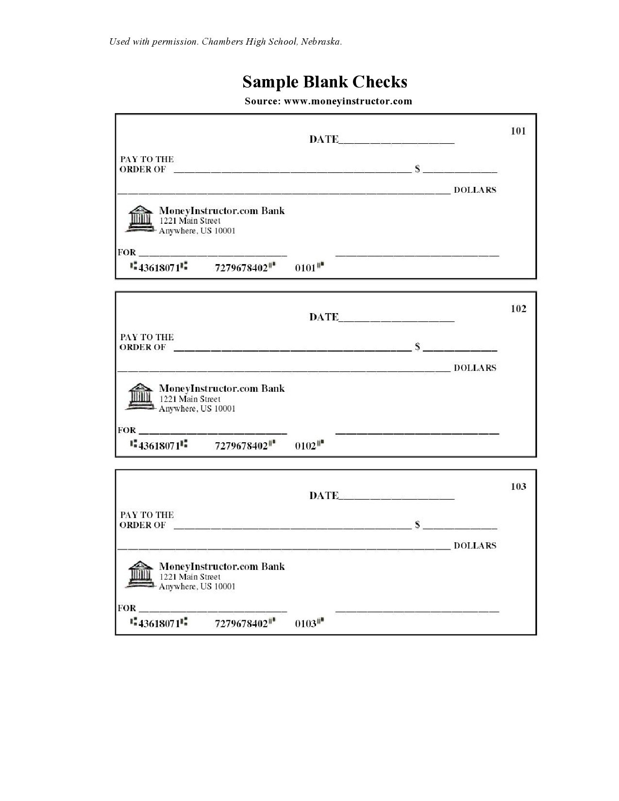 23 Blank Check Templates (Real & Fake) ᐅ Templatelab in Free Printable Checks For Students