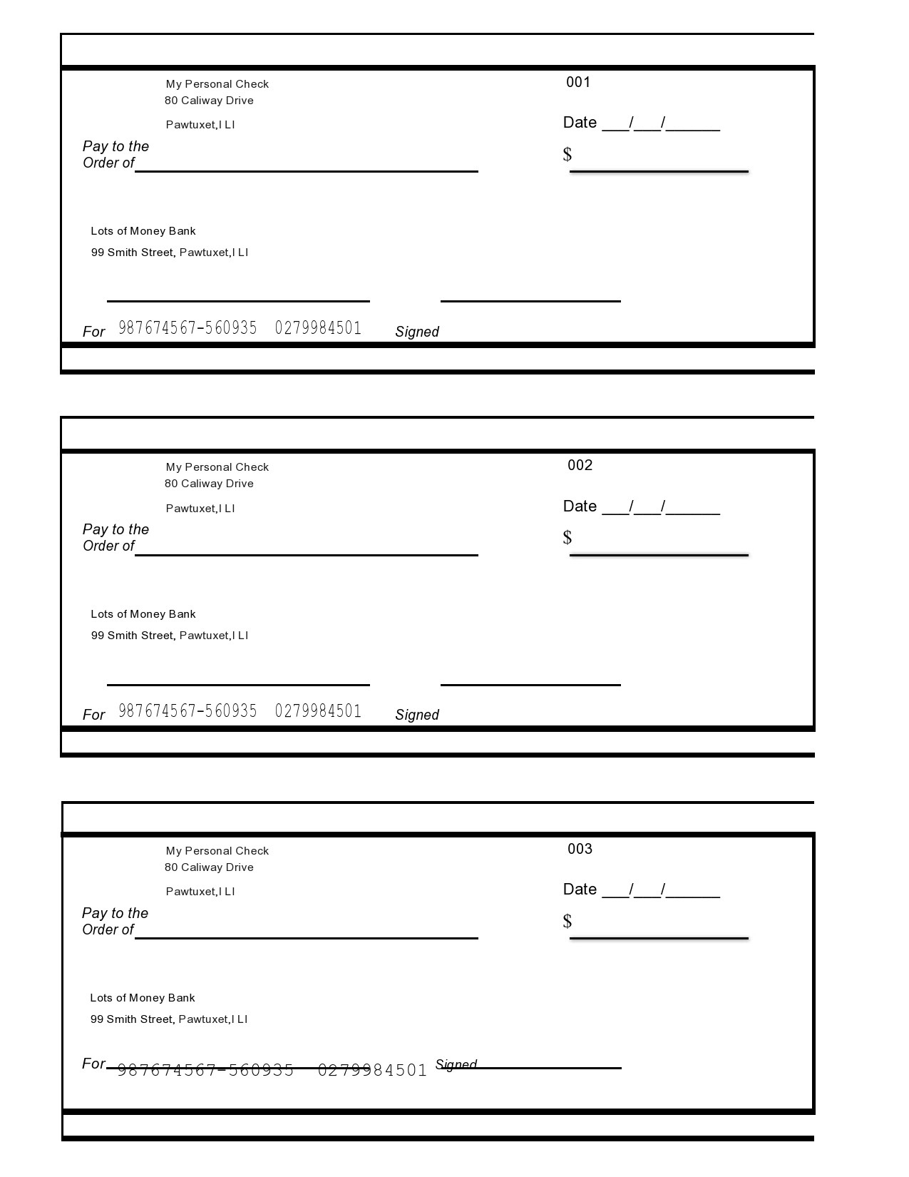 23 Blank Check Templates (Real & Fake) ᐅ Templatelab pertaining to Free Printable Checks For Students