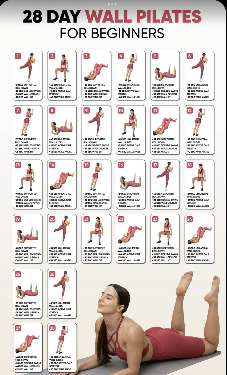 28 Day Wall Pilates Challenge: Get Ready For Summer intended for Printable 28 Day Wall Pilates Challenge