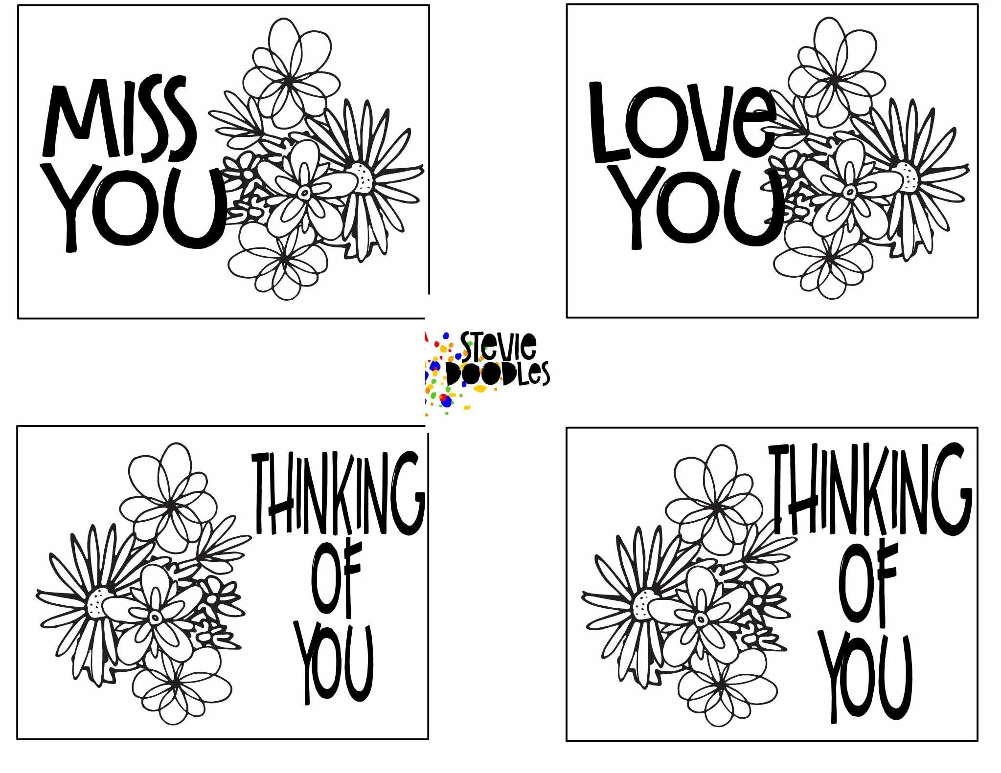 28 Free "Thinking Of You" Cards To Color — Stevie Doodles throughout Thinking of You Printable Cards Free