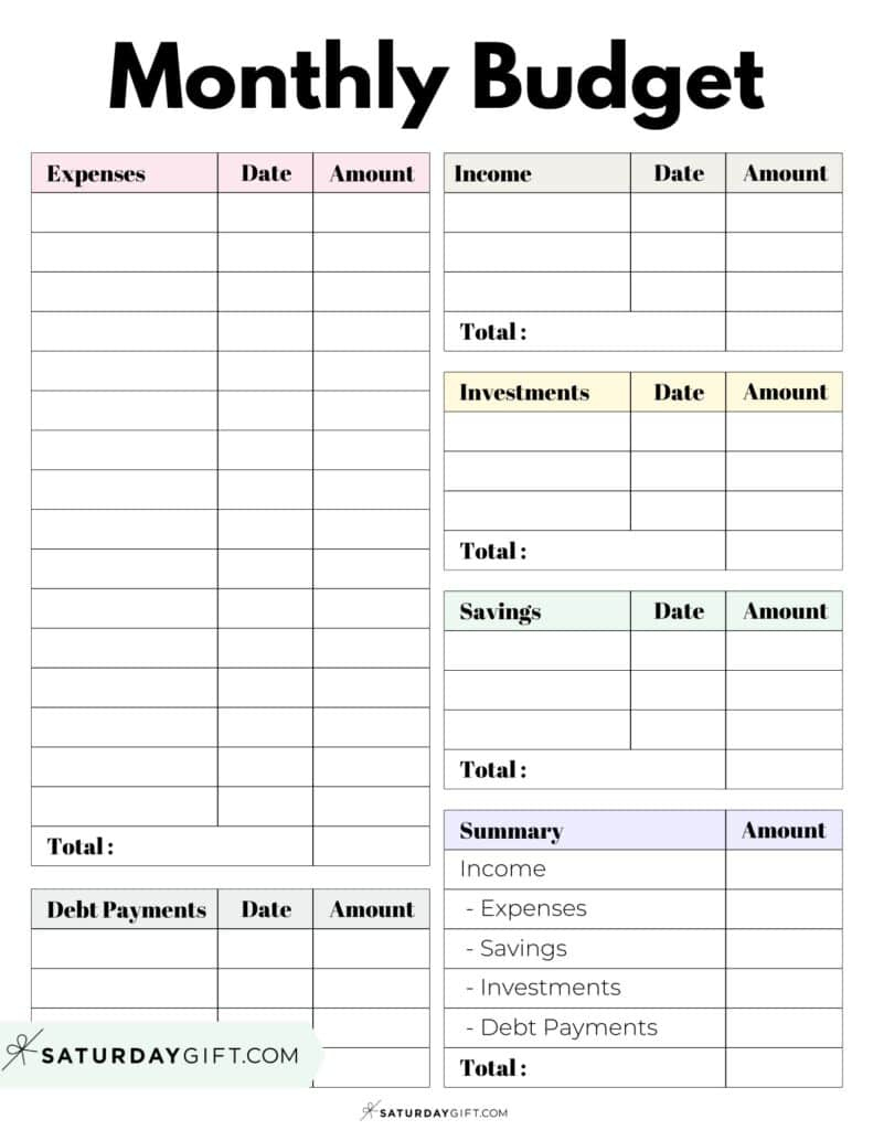 37 Budget Planners &amp;amp; Trackers - Cute &amp;amp; Free Printables with regard to Printable Monthly Budget Template Free