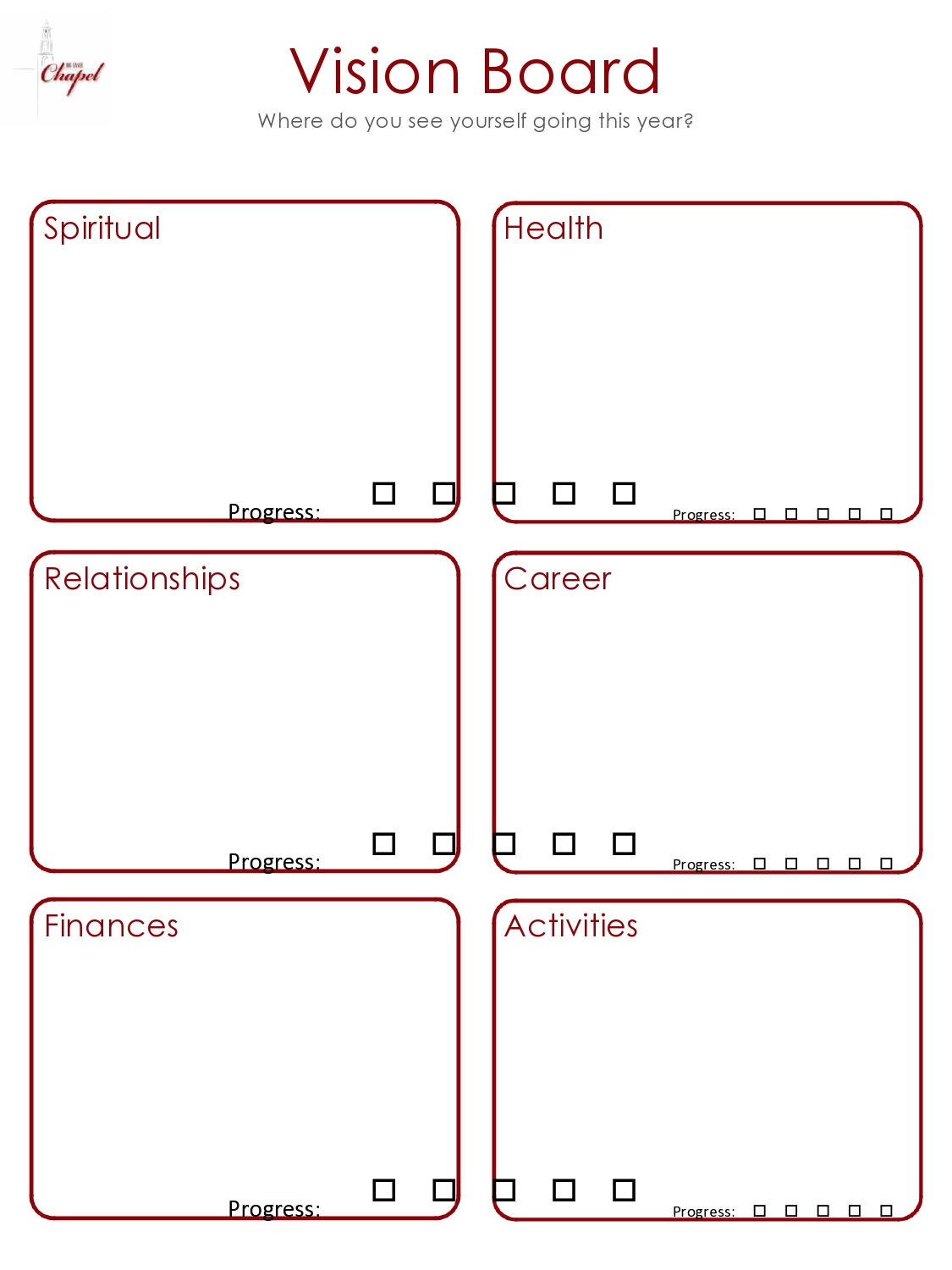 38 Useful Vision Board Templates (Goals & Dreams) for Vision Board Templates Free Printable