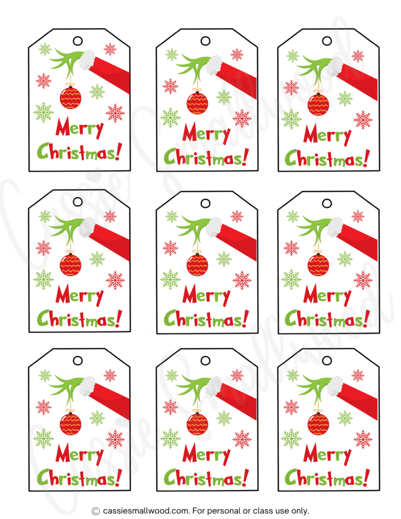 400+ Cutest Printable Christmas Tags (Free Pdf) - Cassie Smallwood inside Free Printable Gift Tags For Christmas