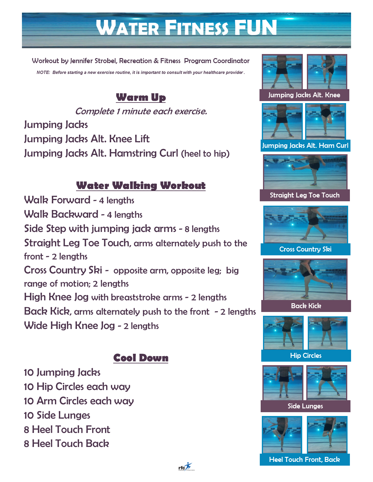 45 Minute Water Aerobics Routines Printable for 45 Minute Water Aerobics Routines Printable