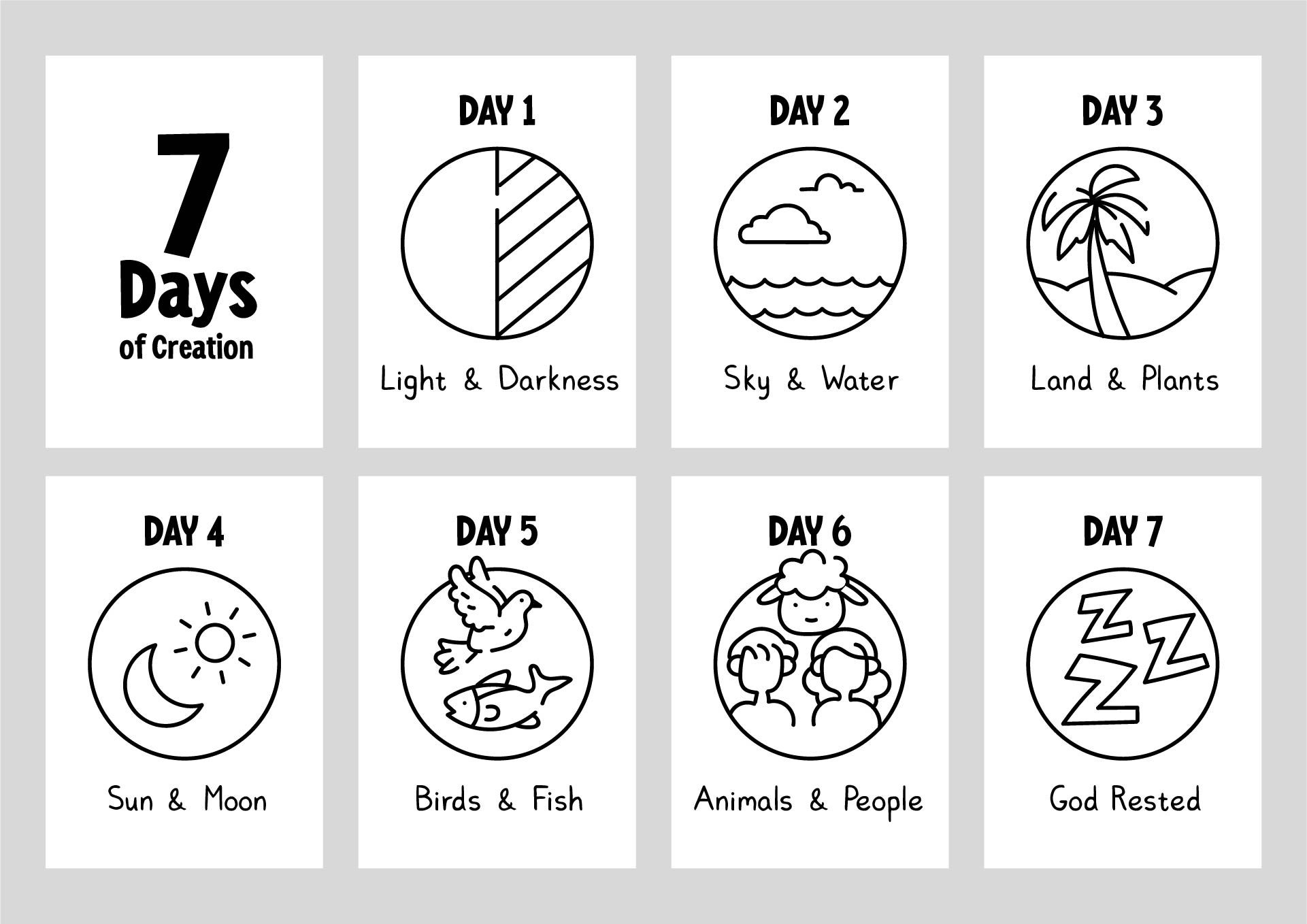 7 Days Of Creation - 10 Free Pdf Printables | Printablee in 7 Days of Creation Free Printables