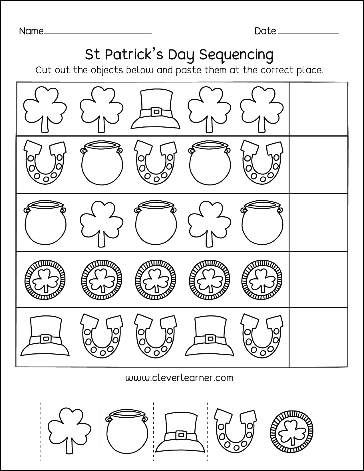 A Variety Of Activity Sheets On St Patricks Day For Preschools with St Patrick's Day Activities Printables
