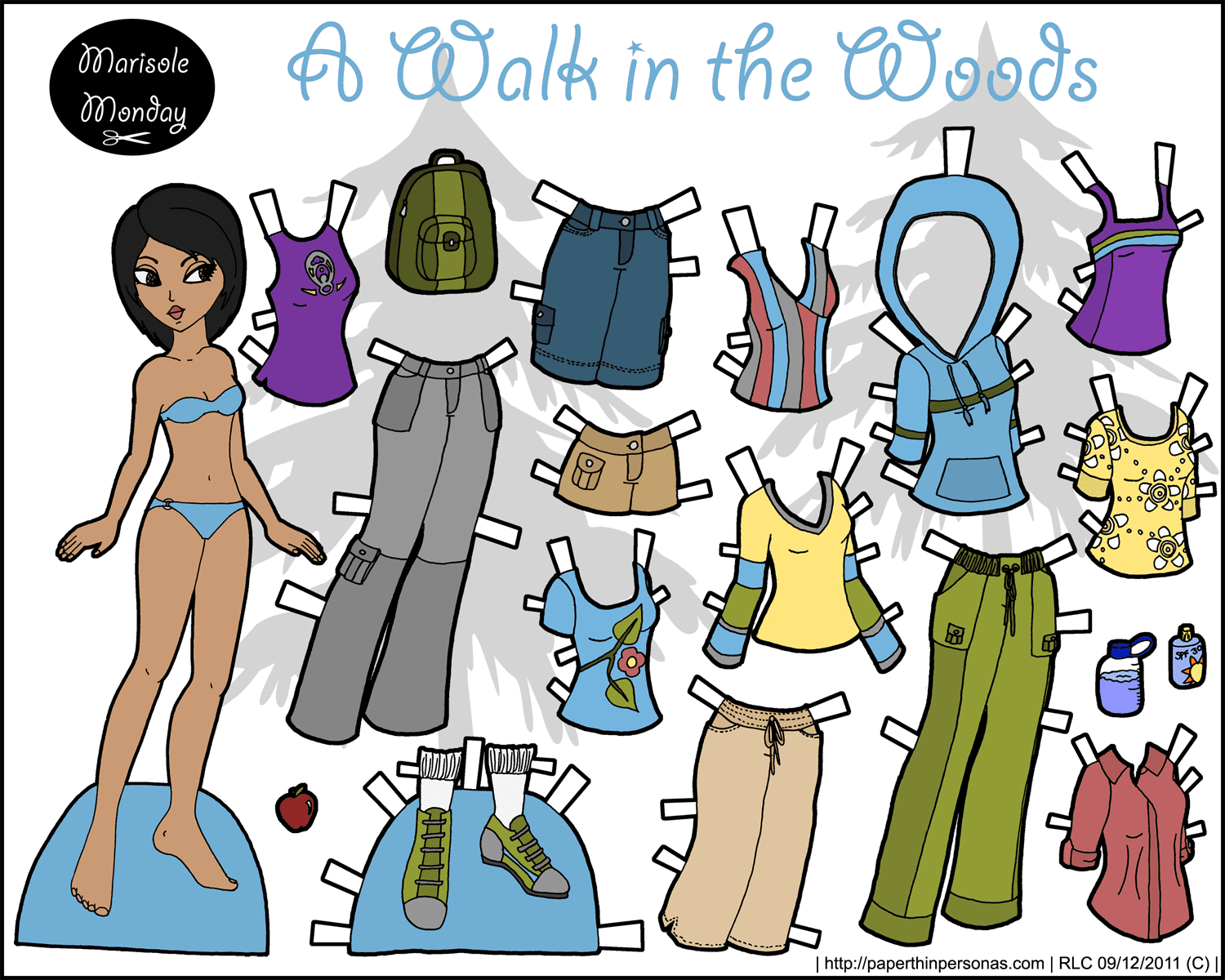 A Walk In The Woods- Paper Doll To Print • Paper Thin Personas with regard to Paper Dolls Cut Outs Printable