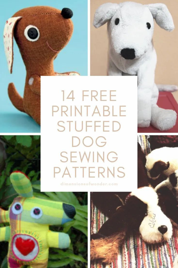 Adorable Dog Sewing Patterns (Free, Printable) with Template Free Printable Stuffed Dog Pattern