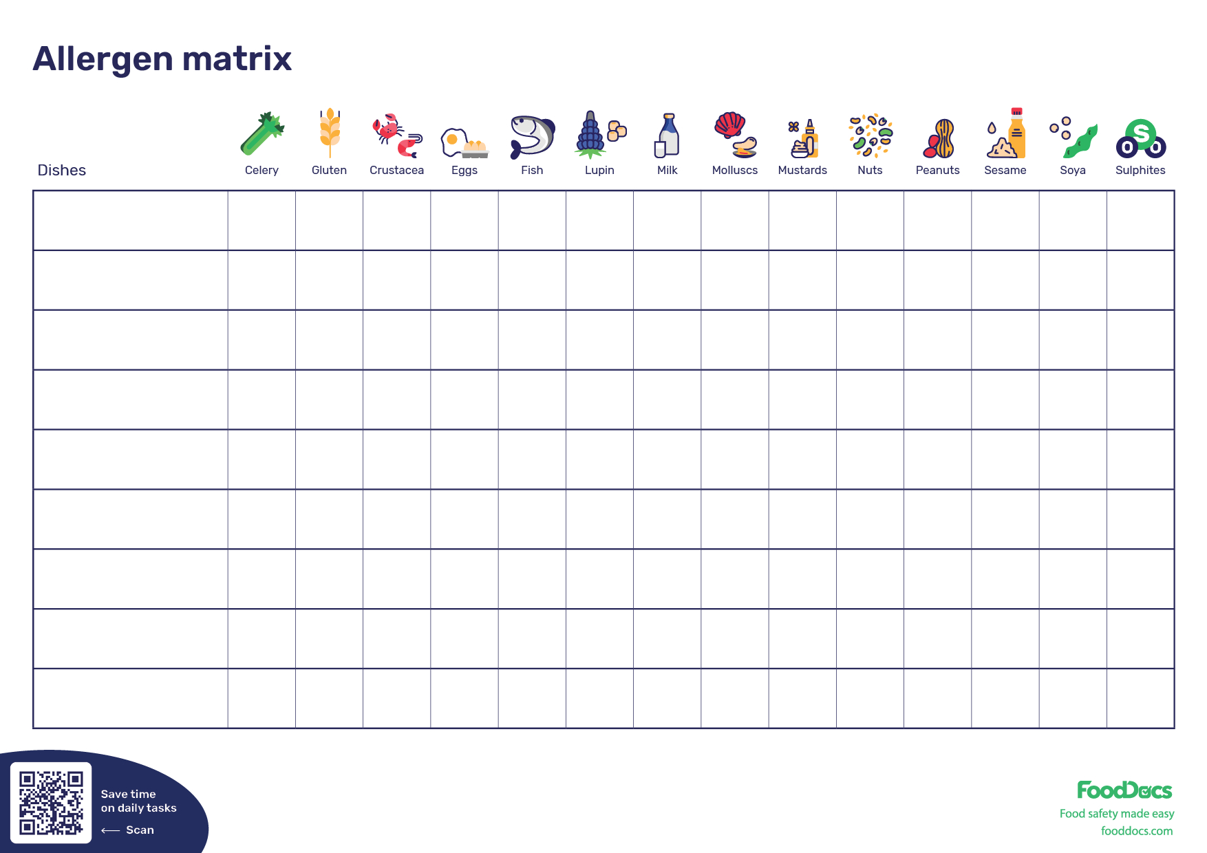 Allergy Matrix | Download Free Template within Printable Food Allergy Form Template