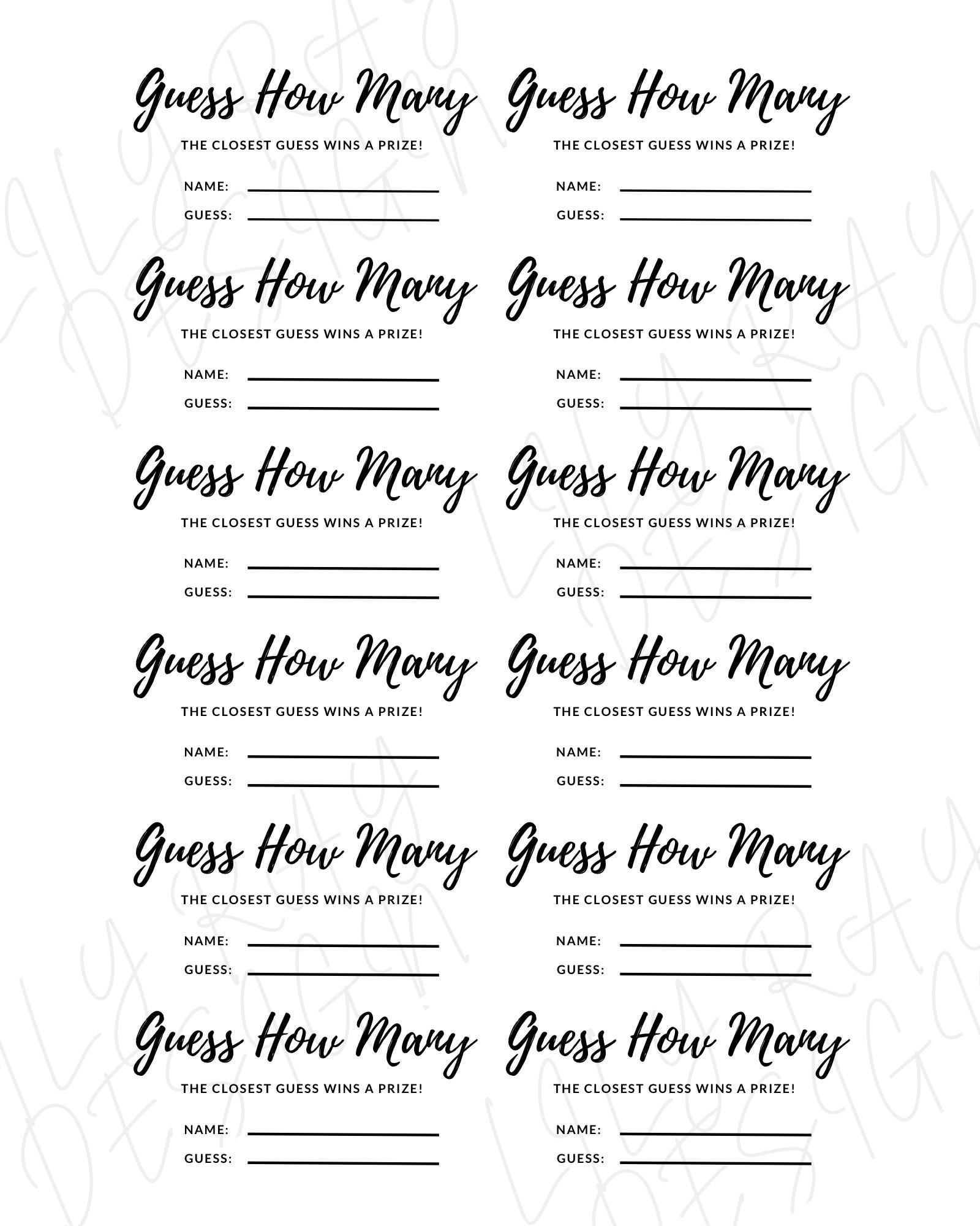 Baby Shower Guess How Many In A Jar Free Printable - Shop On Pinterest with regard to Free Printable Guess How Many Printable Sheet