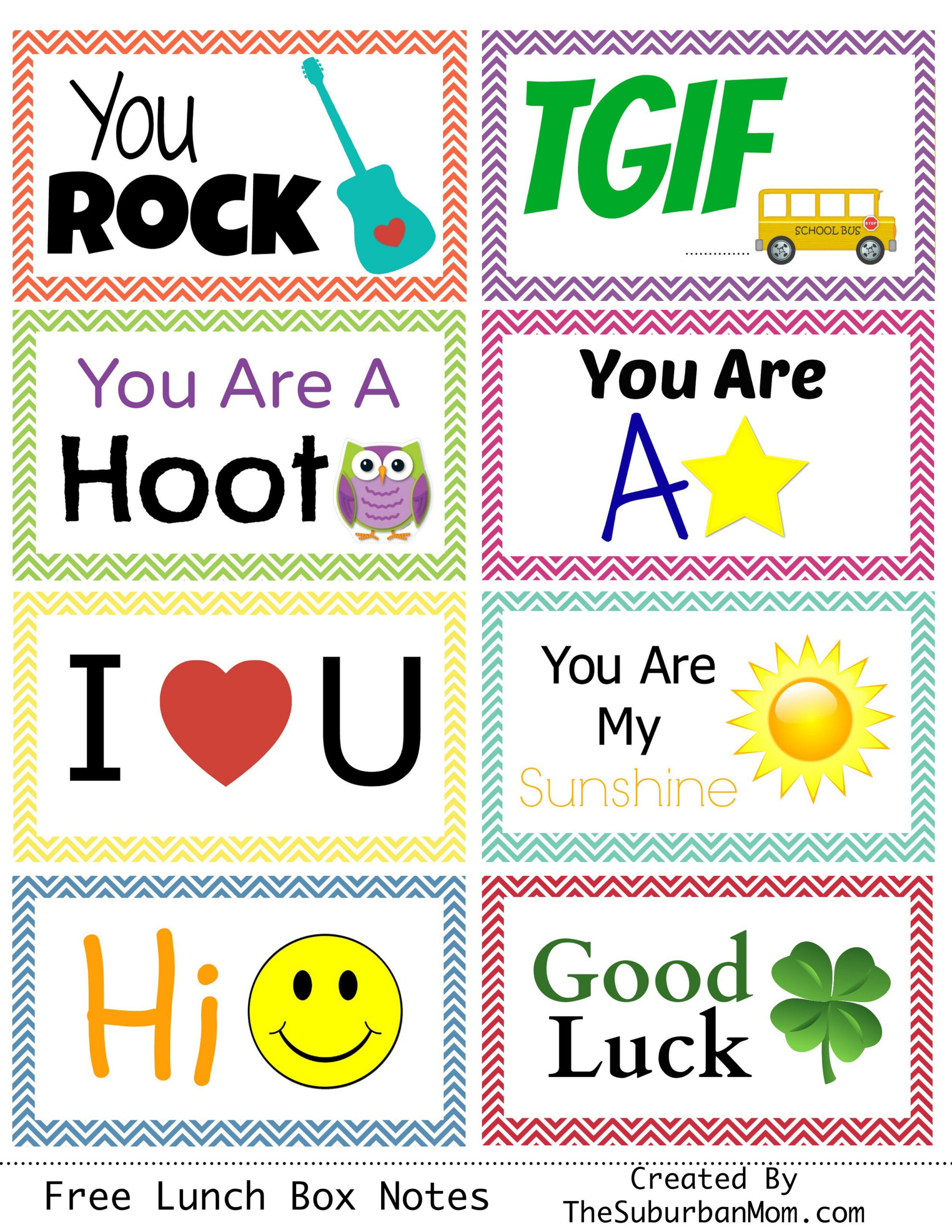 Back To School: Free Printable Lunch Box Notes - Thesuburbanmom intended for Free Printable Lunch Box Notes