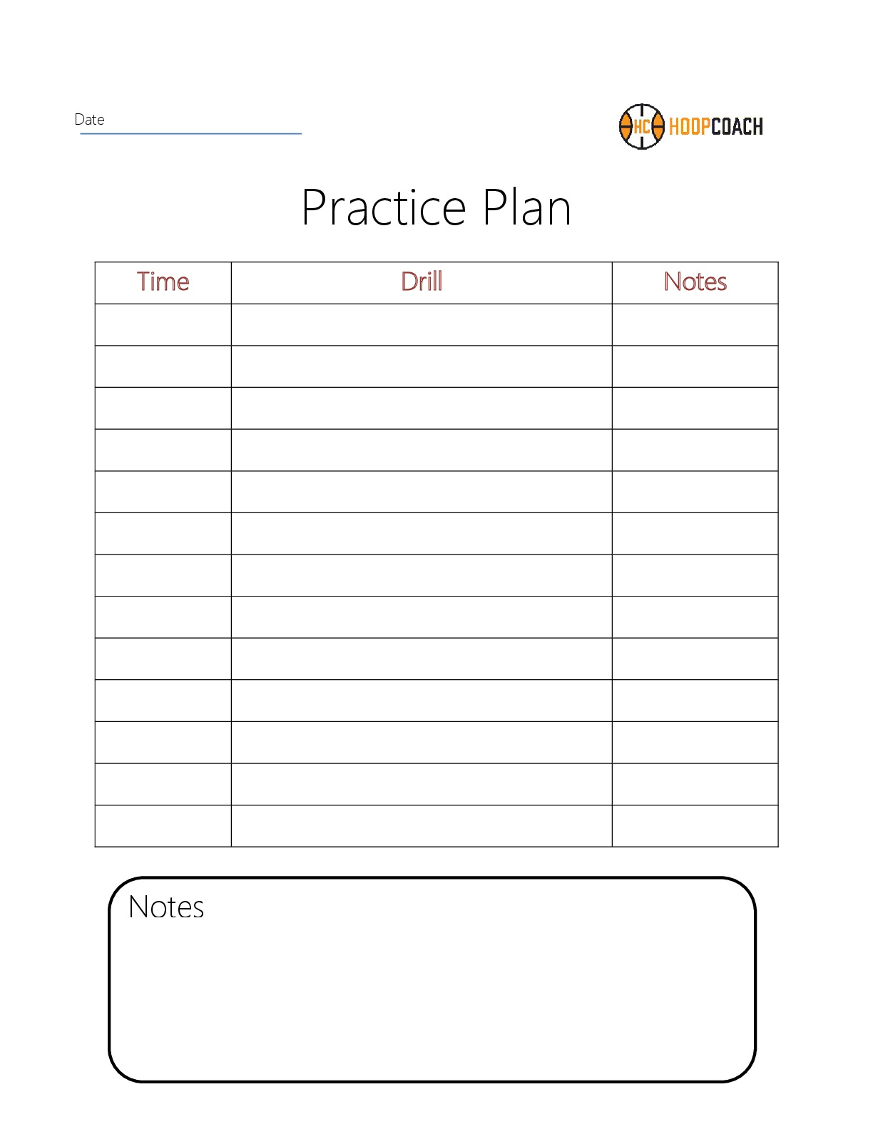 Basketball Practice Plan Template - Hoop Coach intended for Printable Basketball Practice Plan