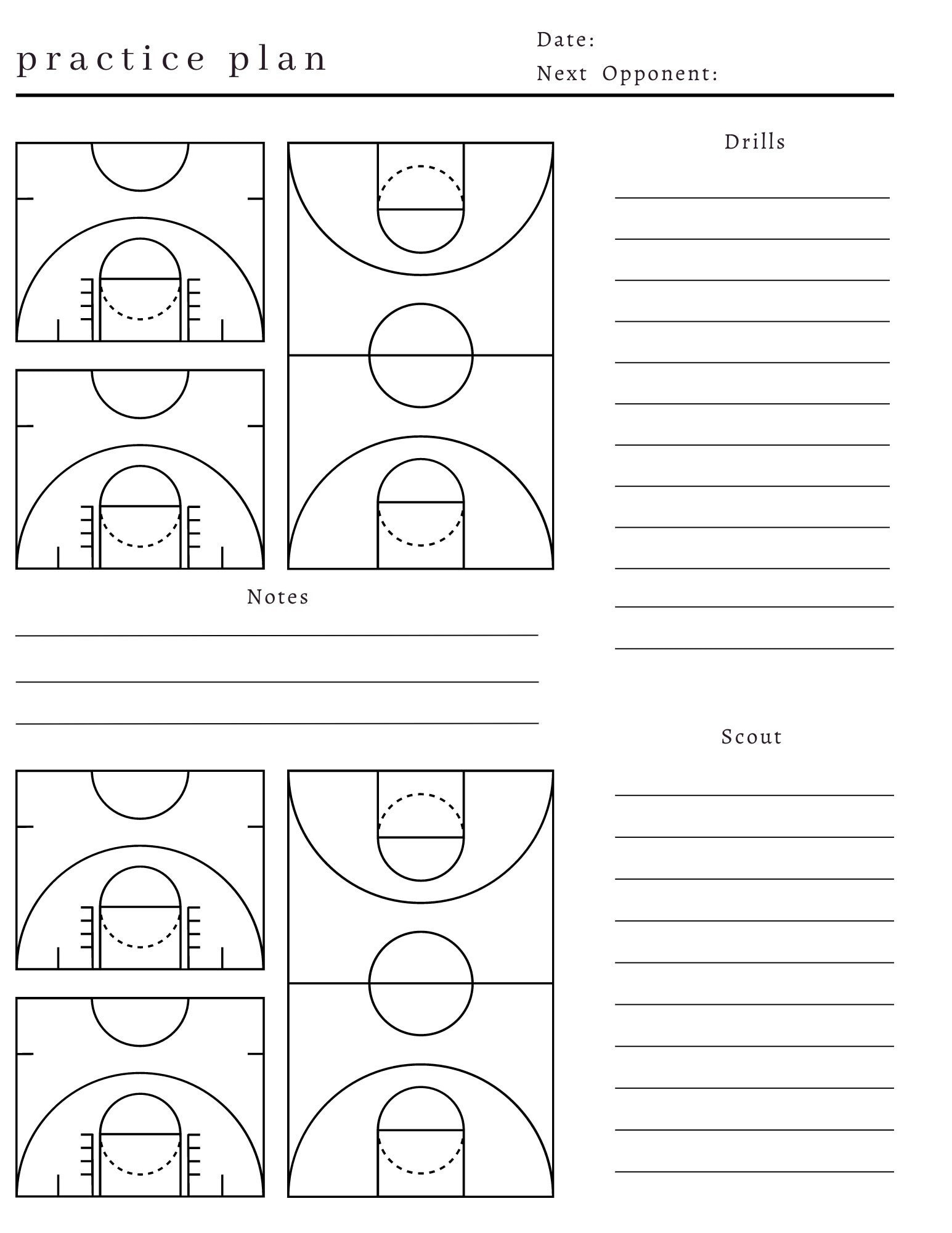 Basketball Practice Plan with regard to Printable Basketball Practice Plan
