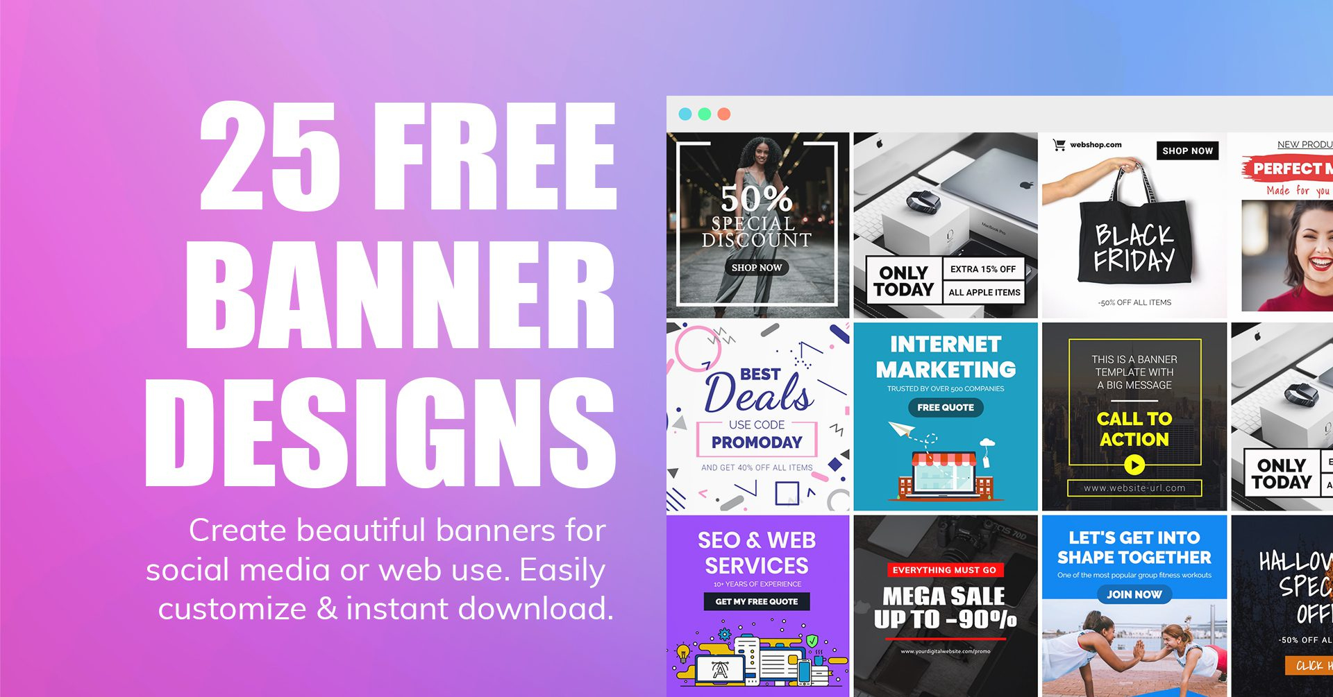 Best 25 Free Banner Templates For Instant Reuse | Mediamodifier within Create Printable Banner Online Free