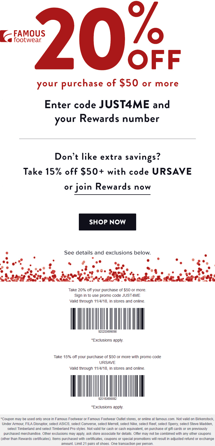 Best Famous Footwear Coupons Retailmenot Top Sellers regarding Famous Footwear 10 Off 50 Printable