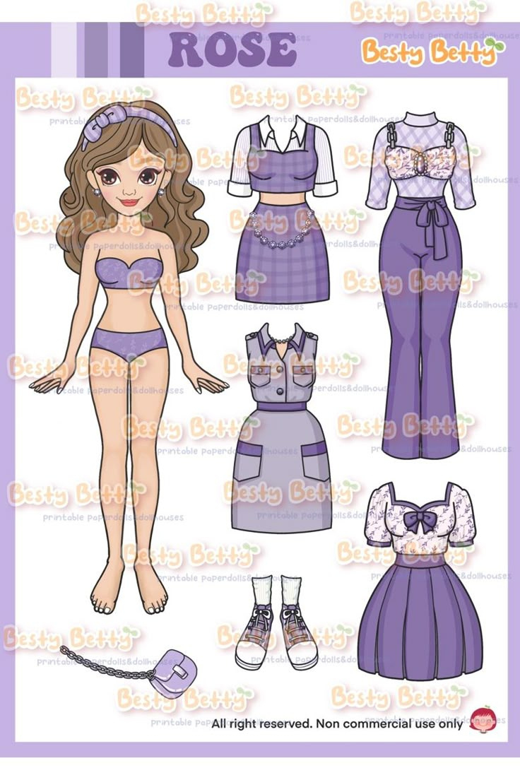Bestybetty Doll Rose for Printable Paper Doll Dress Up