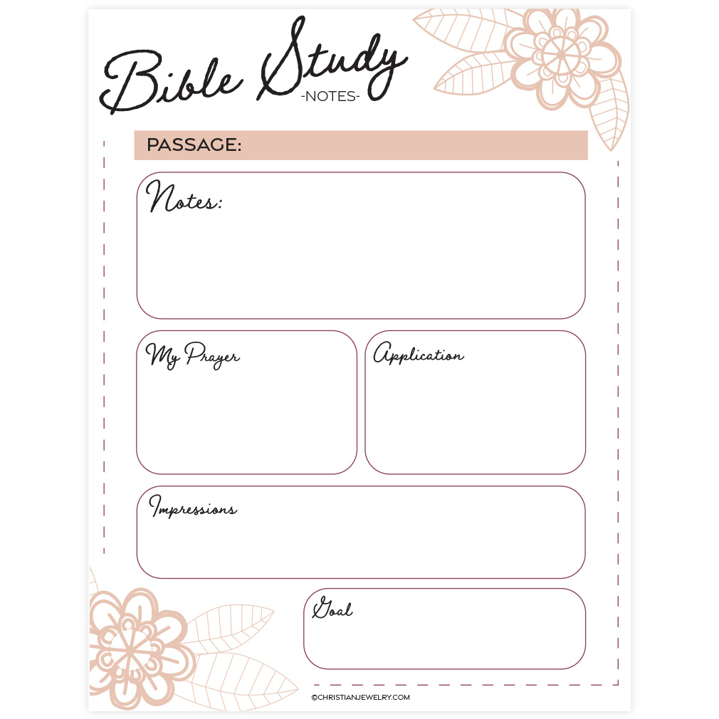 Bible Study Page - Flowers | Free Christian Printables for Printable Bible Studies For Women