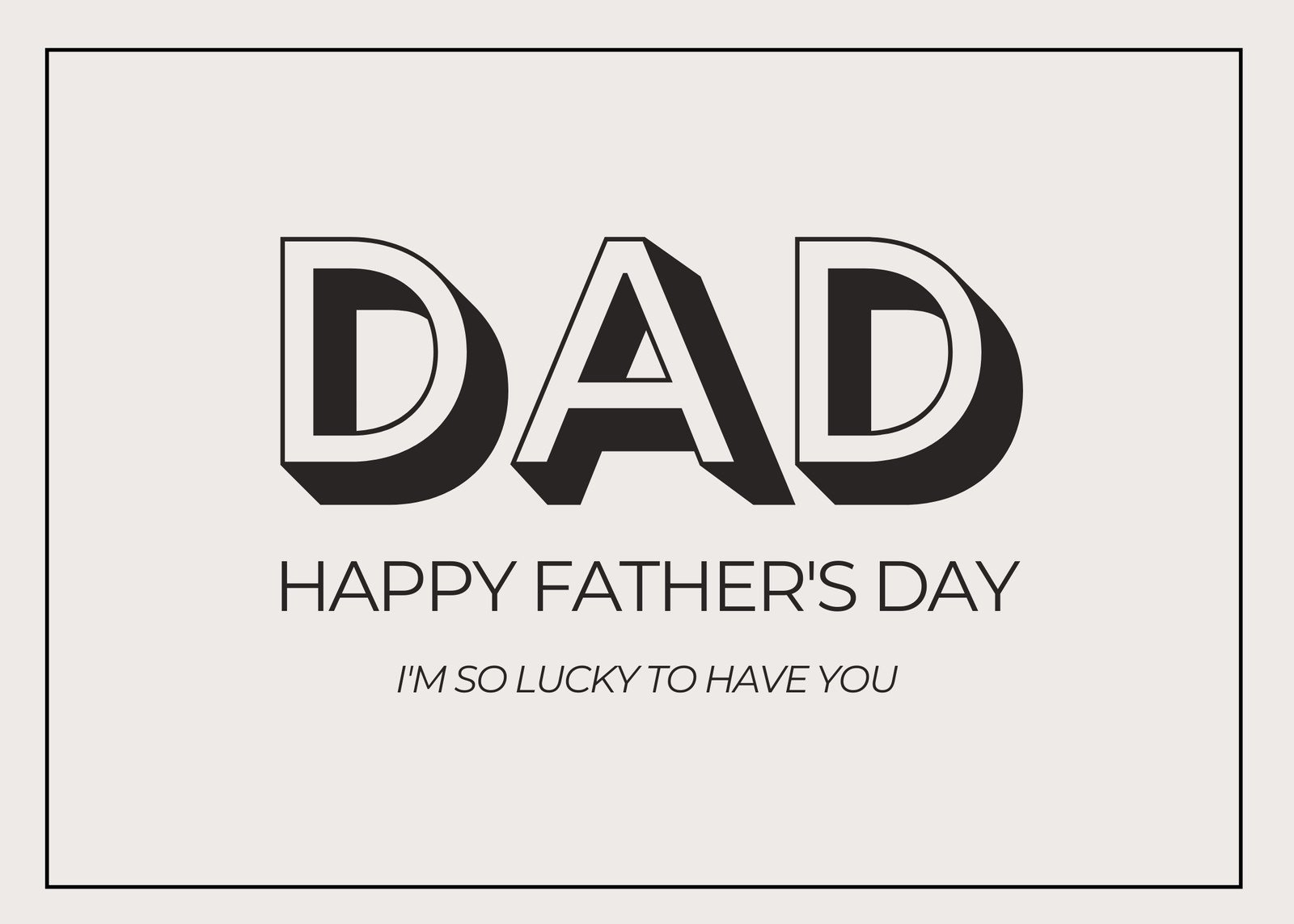 Black And White Print Fathers Day Card Free, Printable Father'S Day with regard to Father's Day Card Printable Free
