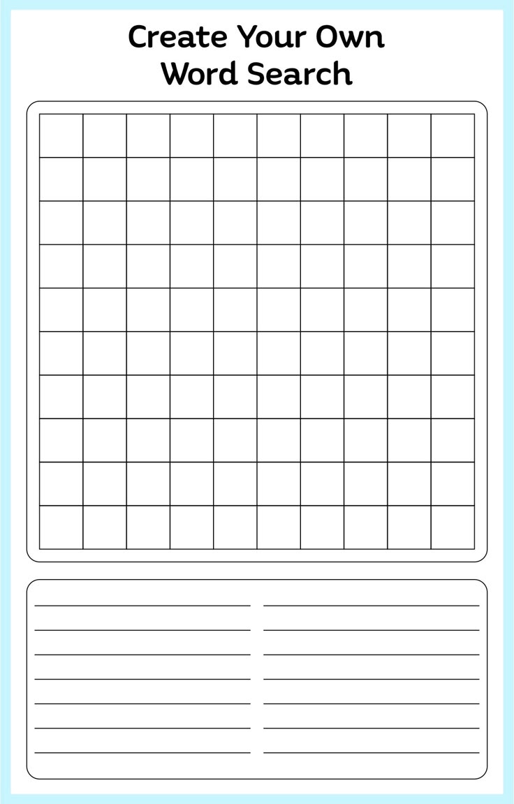 Blank Word Search Puzzles - 16 Free Pdf Printables | Printablee inside Create A Free Word Search Printable