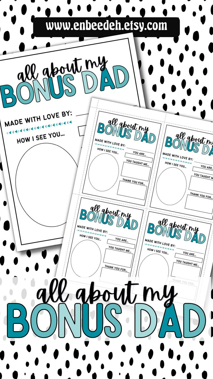 Bonus Dad Gift | All About My Bonus Dad | Father'S Day Printable for All About My Bonus Dad Printable