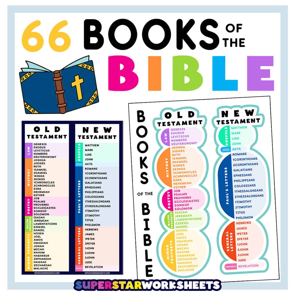 Books Of The Bible List - Superstar Worksheets in Printable List Of Bible Books