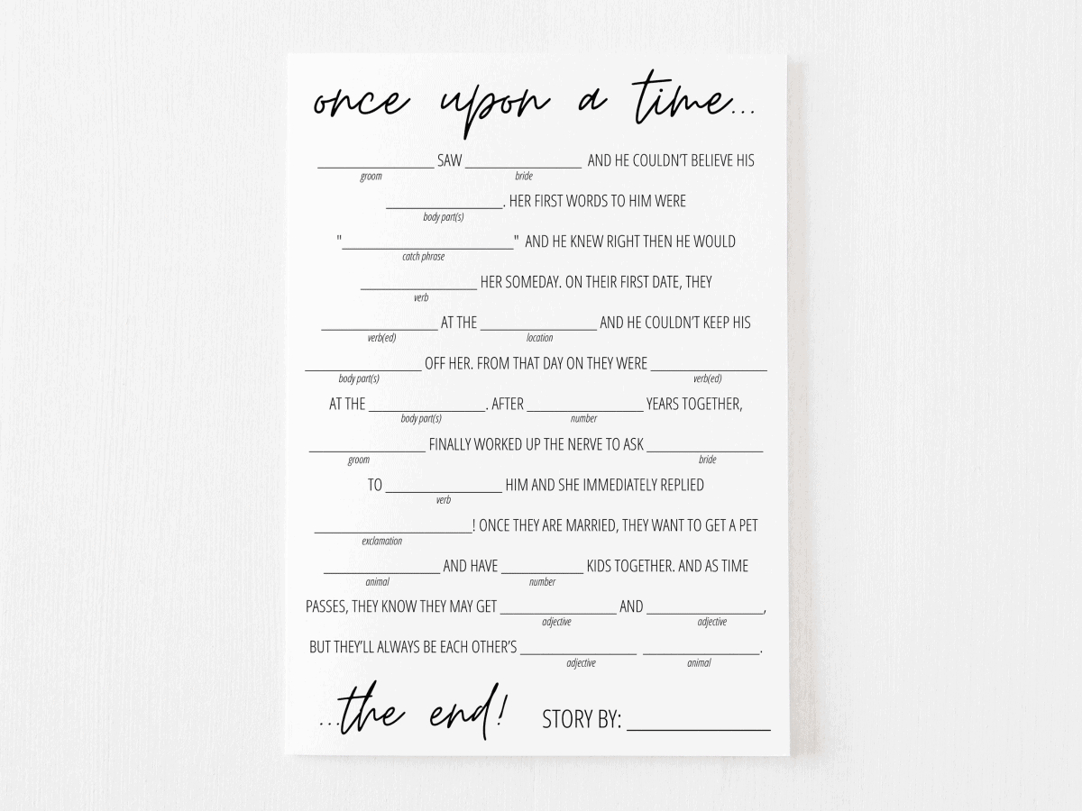 Bridal Shower Mad Libs Free Printable | Modern Moh intended for Printable Wedding Shower Mad Libs