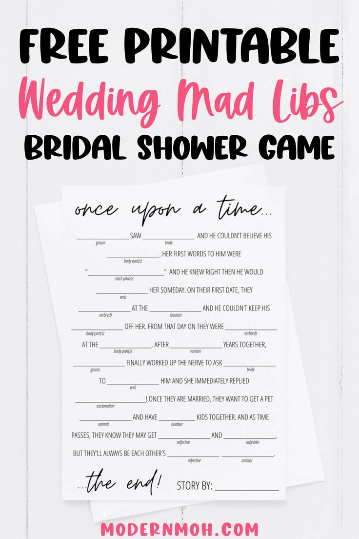 Bridal Shower Mad Libs Free Printable | Modern Moh within Mad Libs Bridal Shower Game Printable