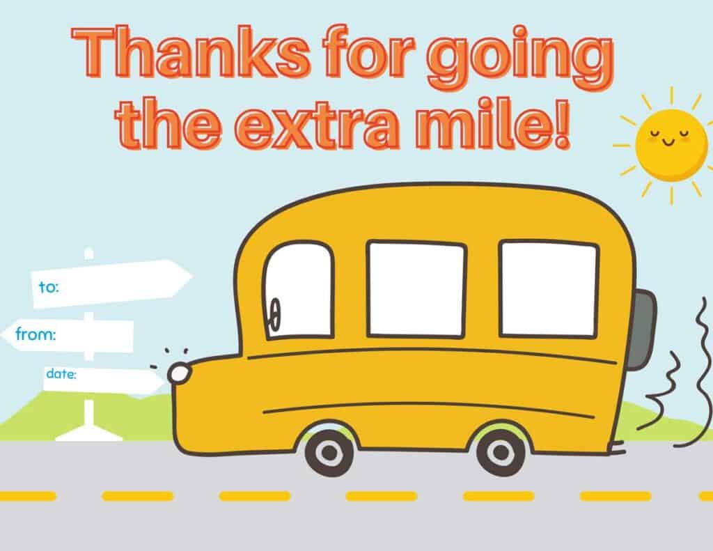 Bus Driver Thank You Printable - South Georgia Style with Thank You Card For Bus Driver Printable