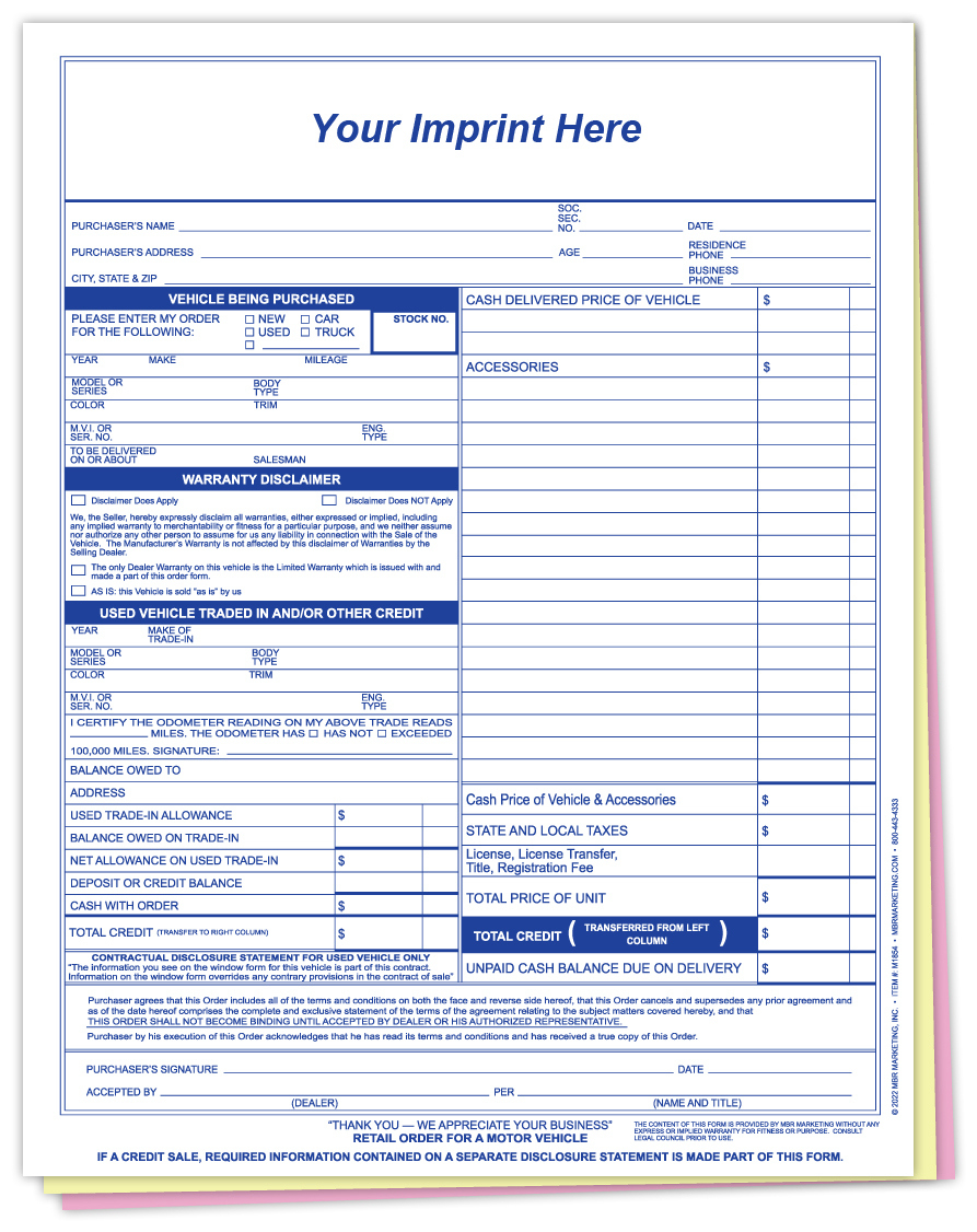 Buyers Order Forms - Custom throughout Vehicle Purchase Order Form Printable Free