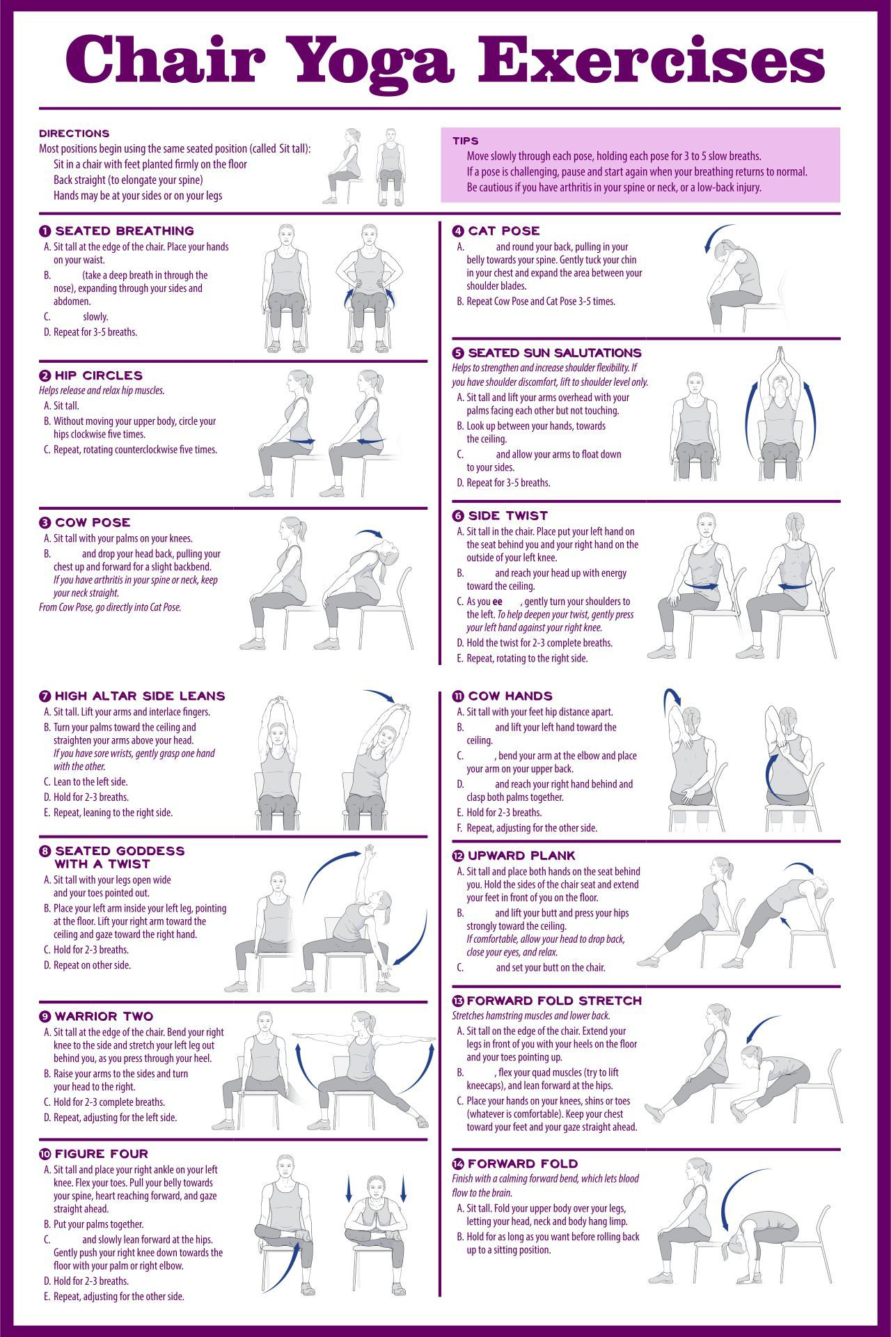 Chair Exercises For Seniors - 20 Free Pdf Printables | Printablee inside Free Chair Yoga Printable Chart