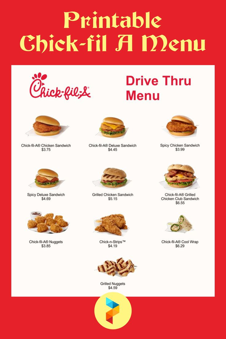 Chick-Fil A Menu - 10 Free Pdf Printables | Printablee throughout Printable Chick Fil A Menu