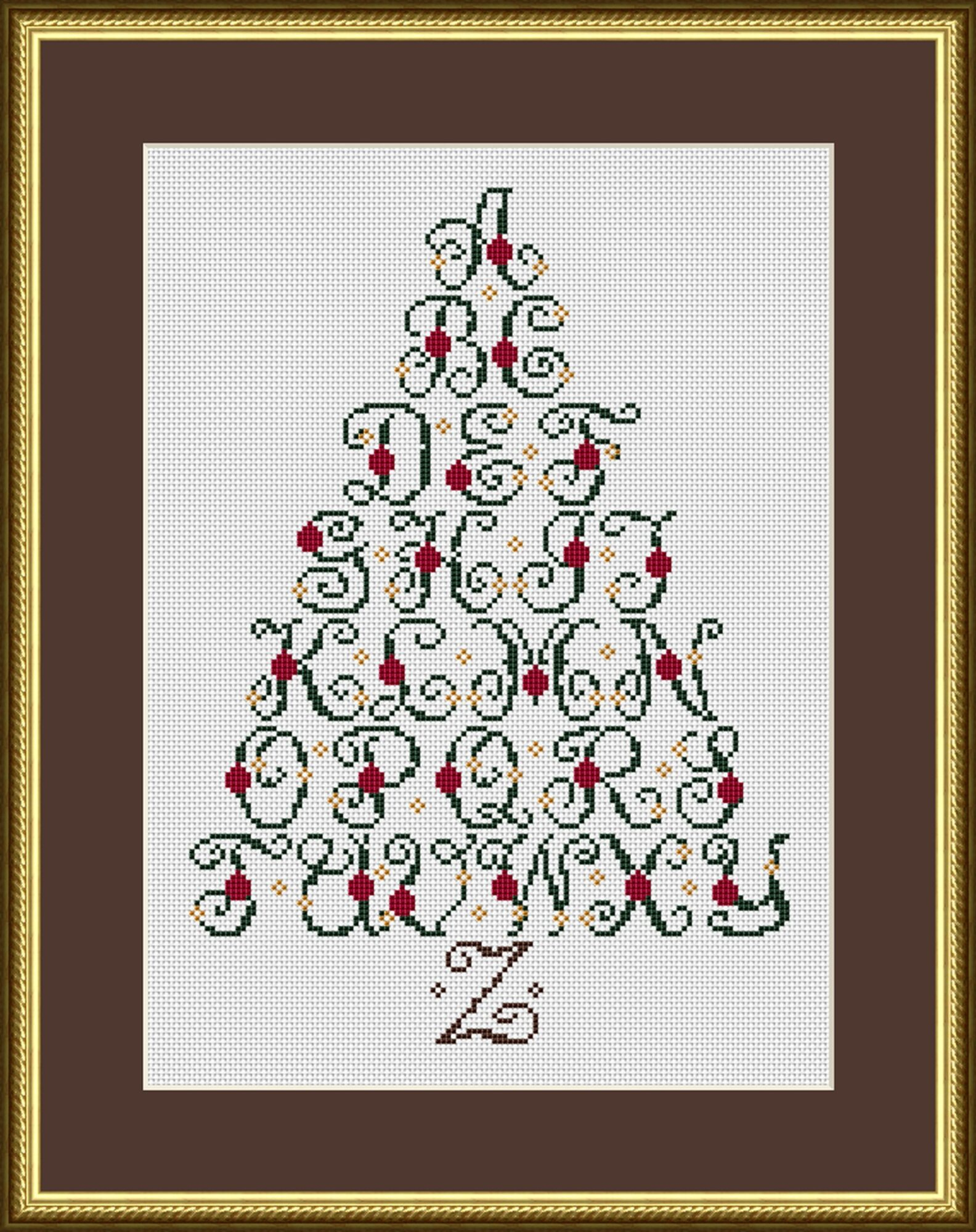 Christmas Tree Alphabet Sampler Cross Stitch Pattern 1182 intended for Printable Free Christmas Tree Cross Stitch Patterns