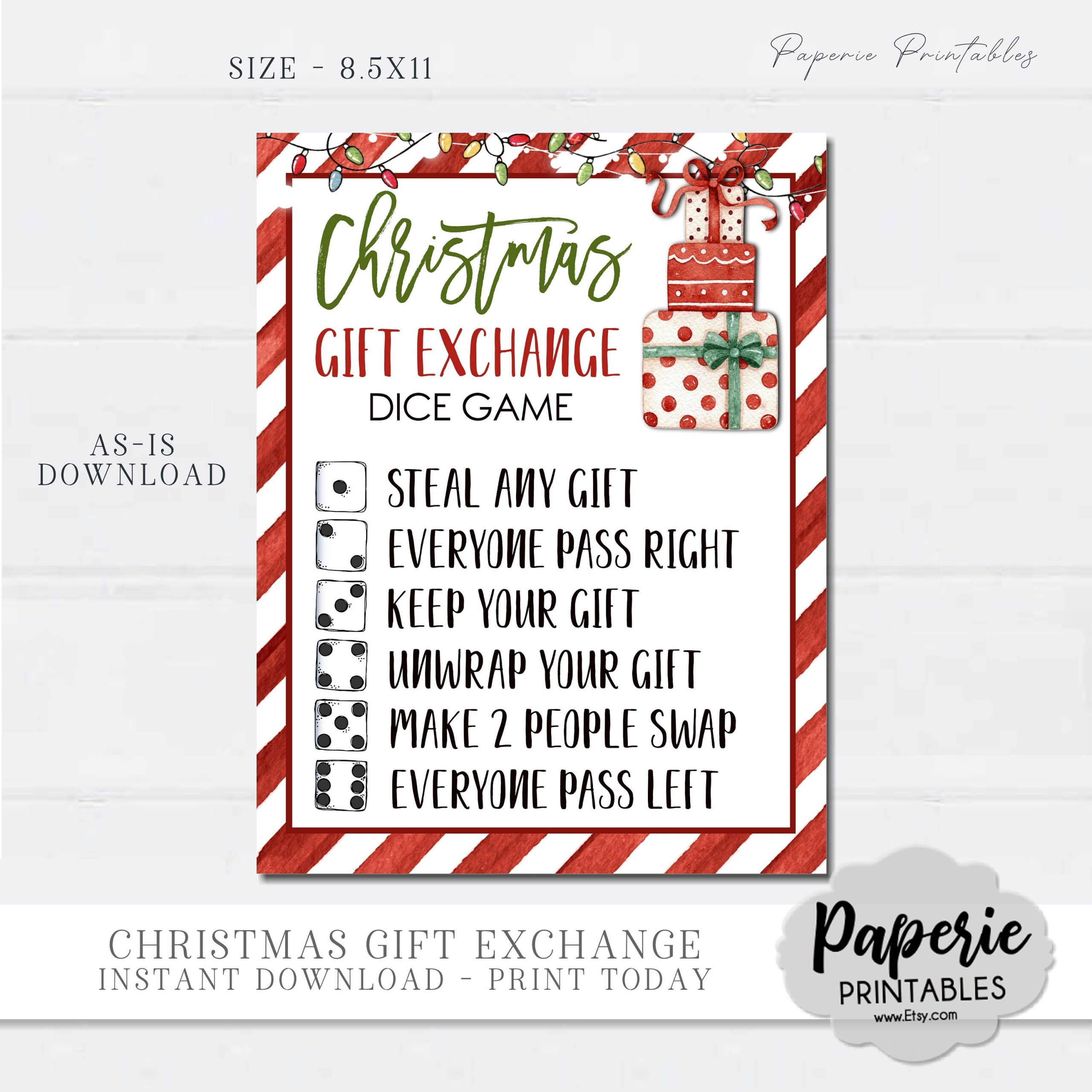 Christmas White Elephant Gift Exchange Rules Printable, Christmas within Rules For White Elephant Printable