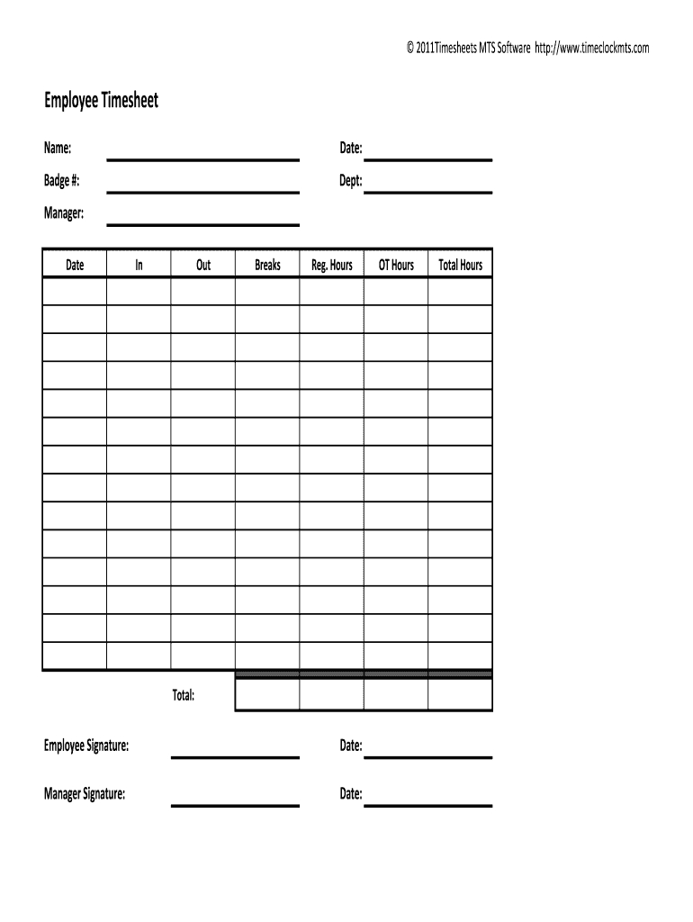 Clock In Clock Out Sheet: Fill Out & Sign Online | Dochub pertaining to Free Printable Clock in and Out Sheet