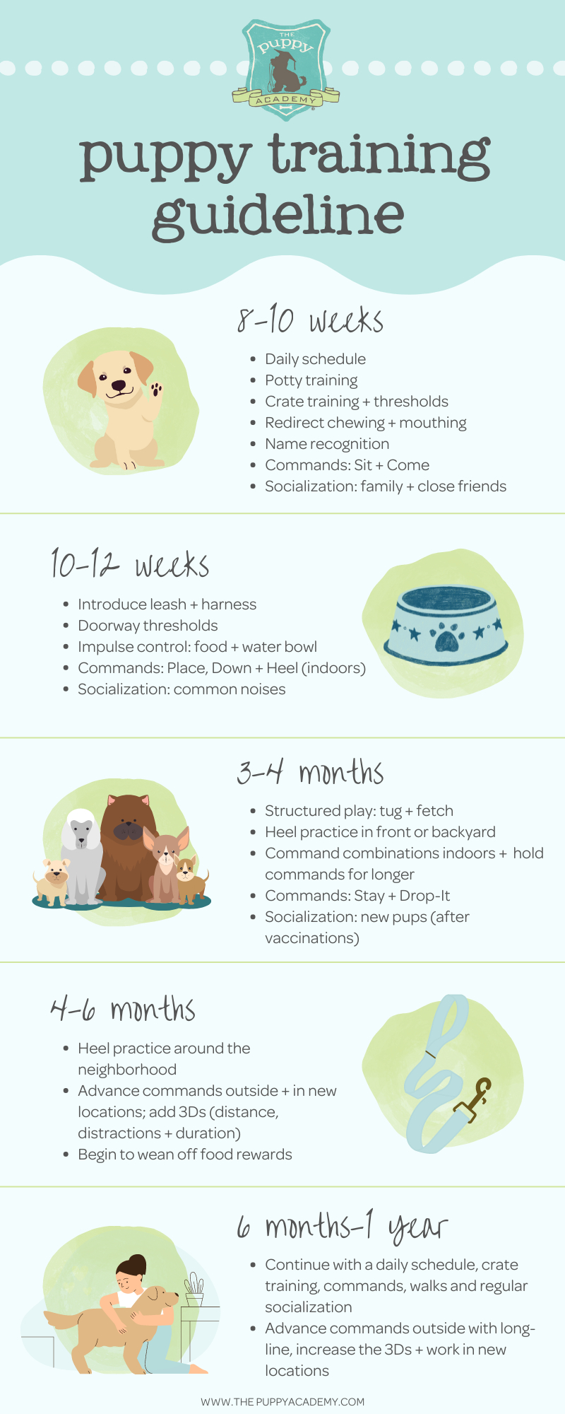 Complete Puppy Training Scheduleage! — The Puppy Academy in Printable Puppy Training Schedule Week By Week