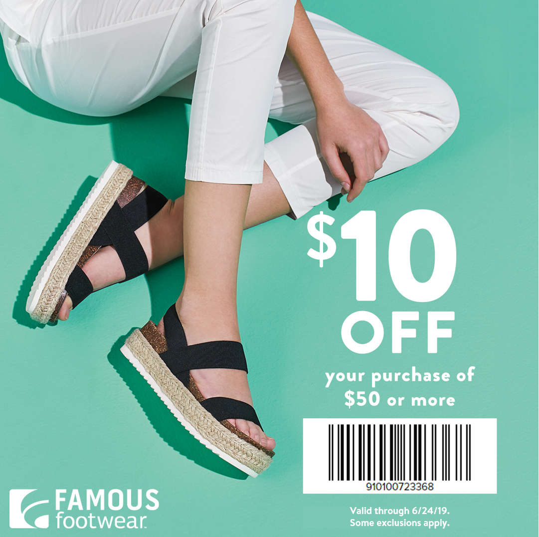 Coupons App Famous Footwear Coupon June 2019 2020 Coupons Famous inside Famous Footwear 10 Off 50 Printable