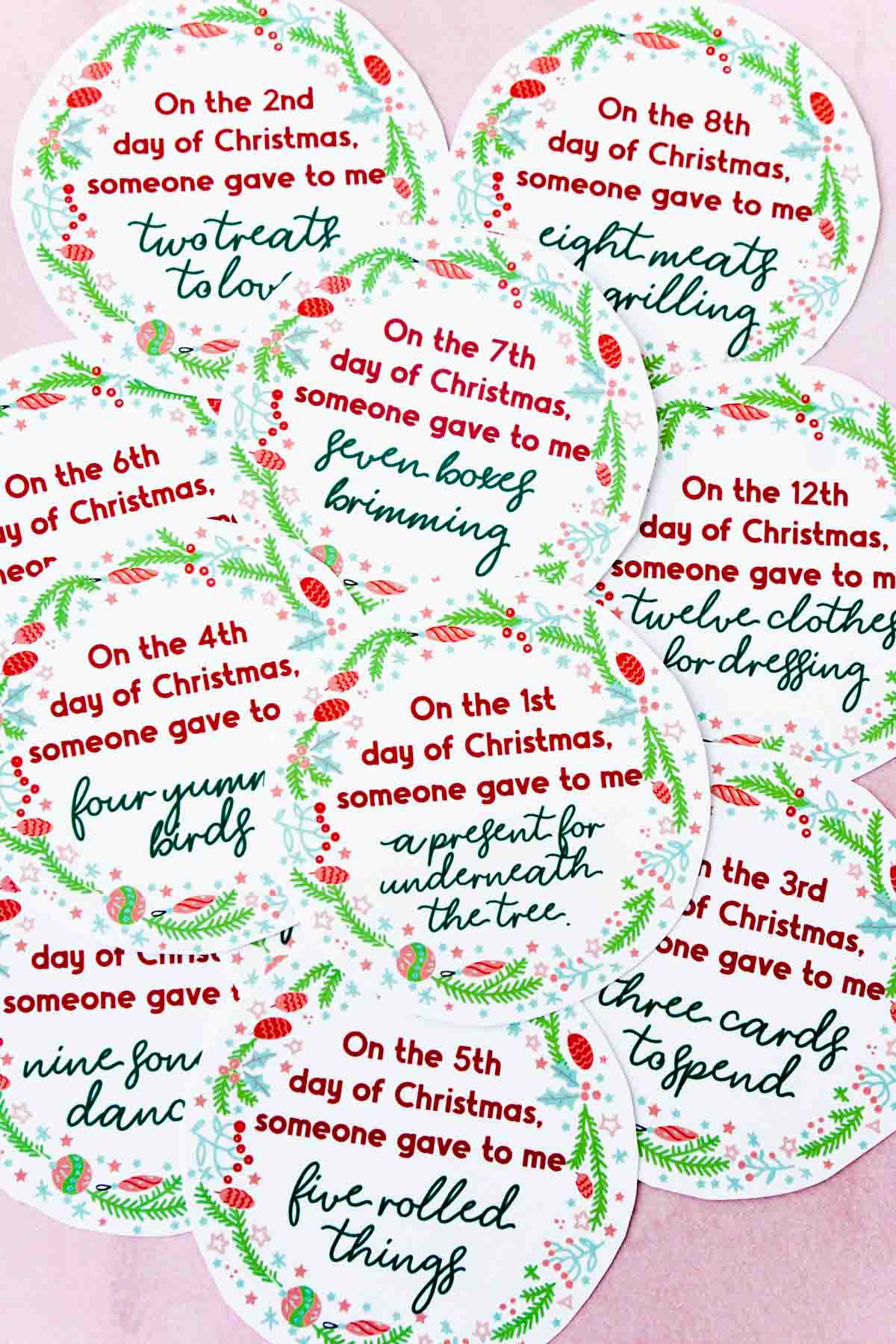 Creative 12 Days Of Christmas Gifts & Free Gift Tags - Play Party Plan throughout 12 Days of Christmas Printable Tags Free