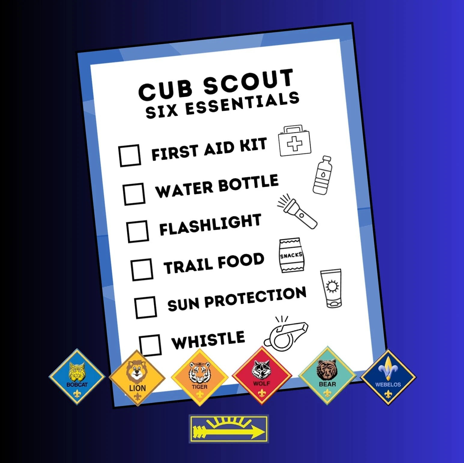 Cub Scout Six Essentials Printable - Printable Party Favors within Cub Scout Six Essentials Printable