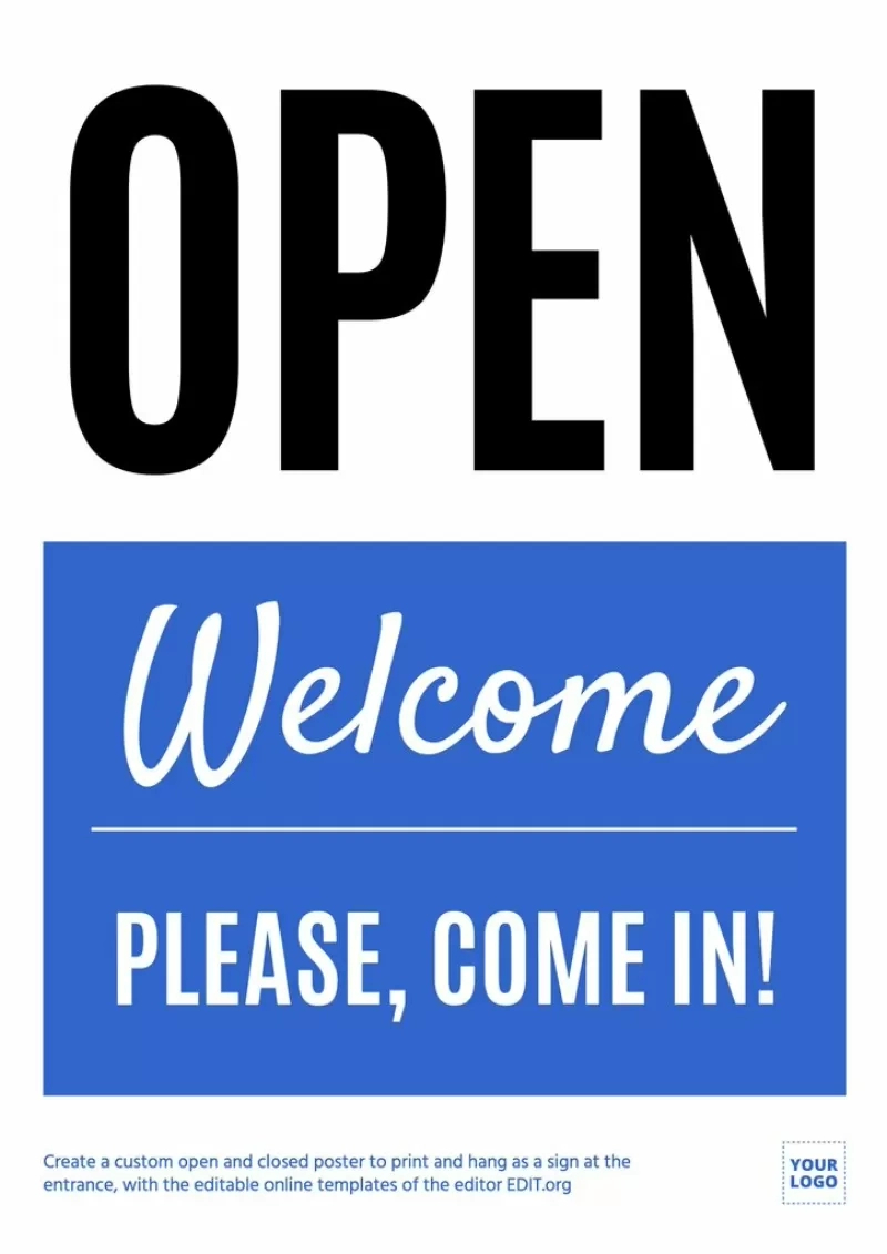 Customizable Open / Closed Signs To Print within Make Your Own Sign Printable Free