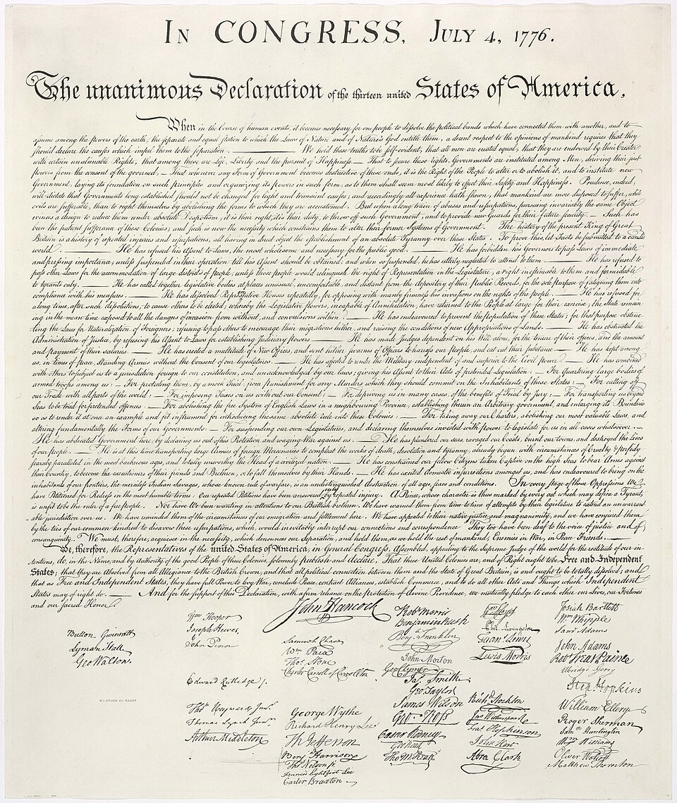 Datei:united States Declaration Of Independence – Wikipedia inside Printable Copy of the Declaration of Independence
